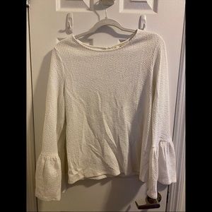 Anthropologie Porridge white flare sleeve top sz M